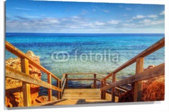 Lienzo Pasarela de madera al mar